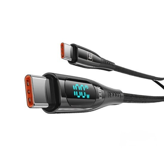 100W Flash Charging Digital Display Cable for Laptop & Phones (1M Black)