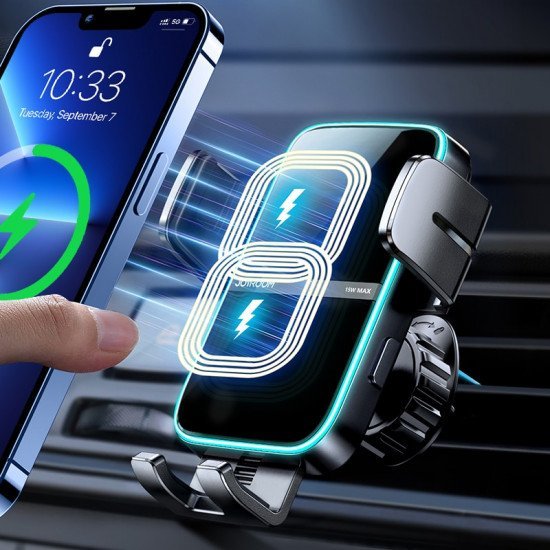 Dual Coil 15W Wireless Charging Car Phone Holder 
