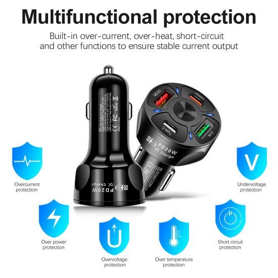 PD Car Charger Adapter QC 3.0- 3.1Amp Fast Phone Charging PD Car Charger Adapter QC 3.0- 3.1Amp Fast Phone Charging