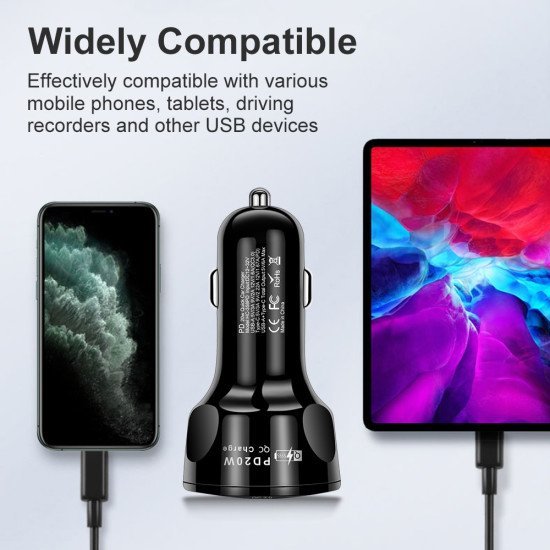 PD Car Charger Adapter QC 3.0- 3.1Amp Fast Phone Charging PD Car Charger Adapter QC 3.0- 3.1Amp Fast Phone Charging