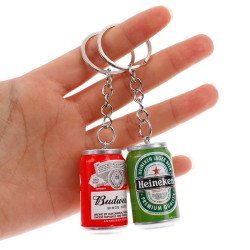 Mini Beer Can Key Chain - Aluminum Novelty Keyring Mini Beer Can Key Chain - Aluminum Novelty Keyring