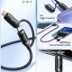 6A Fast Charge 2 In 1 Convertible Cable With Digital Display (1M Black)