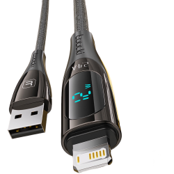 2.4A Fast Charge Lightning Cable with Digital Display (1M Black)