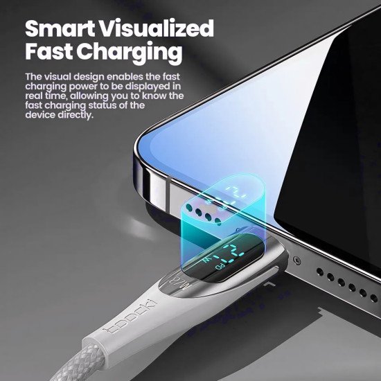 27W PD Fast Charge Lightning Cable with Digital Display (1M Black)