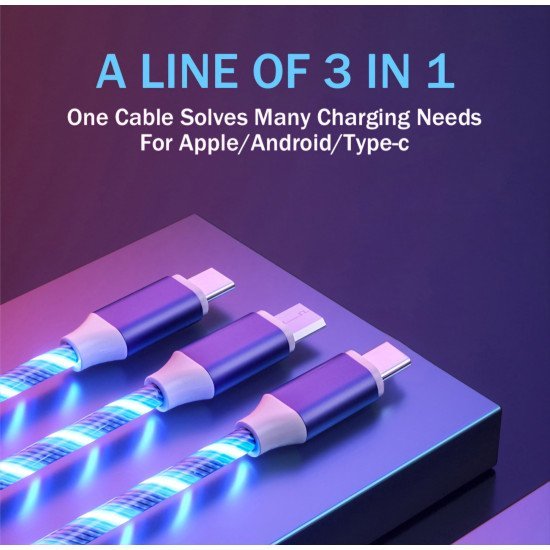 3 in 1 Glowing Cable - Multidevice Charging (4 Colors) 3 in 1 Glowing Cable - Multidevice Charging (4 Colors)