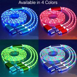 3 in 1 Glowing Cable - Multidevice Charging (4 Colors) 3 in 1 Glowing Cable - Multidevice Charging (4 Colors)