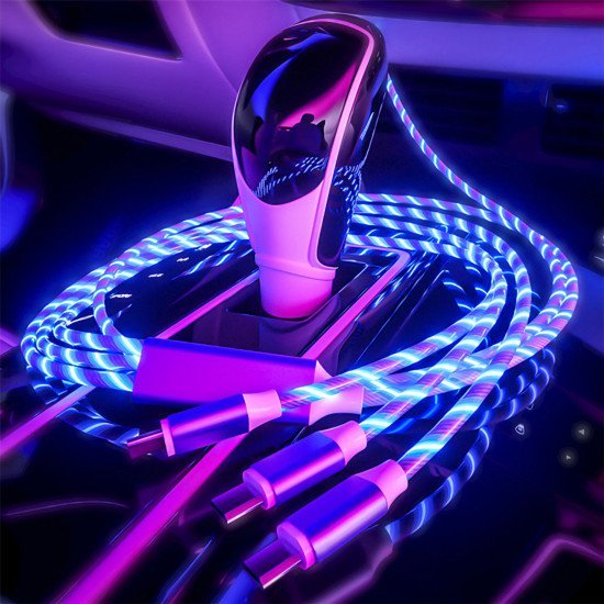 3 in 1 Glowing Cable - Multidevice Charging (4 Colors) 3 in 1 Glowing Cable - Multidevice Charging (4 Colors)