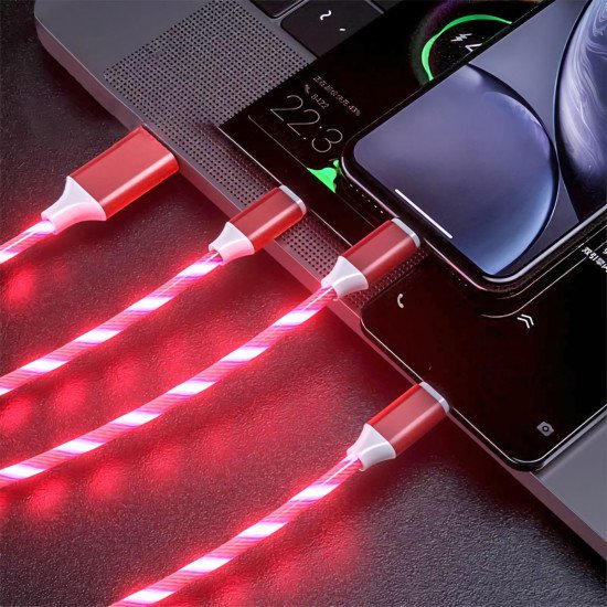 3 in 1 Glowing Cable - Multidevice Charging (4 Colors) 3 in 1 Glowing Cable - Multidevice Charging (4 Colors)