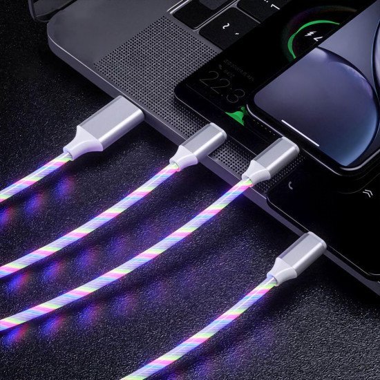 3 in 1 Glowing Cable - Multidevice Charging (4 Colors) 3 in 1 Glowing Cable - Multidevice Charging (4 Colors)