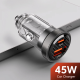 45W Dual Port PD Car Phone Charger Adapter (Transparent) 45W Dual Port PD Car Phone Charger Adapter (Transparent)