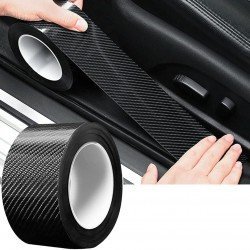 5D Carbon Fiber Anti Scratch Car Door Sill Protector Tape 5M Universal – Black