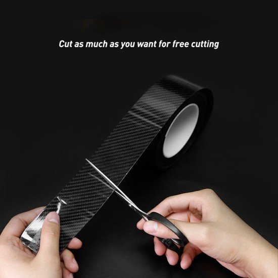 5D Carbon Fiber Anti Scratch Car Door Sill Protector Tape 5M Universal – Black
