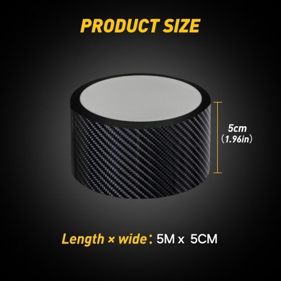 5D Carbon Fiber Anti Scratch Car Door Sill Protector Tape 5M Universal – Black