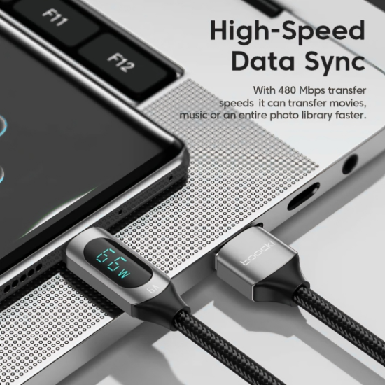 66W Fast Charging Digital Display Cable (1M Black & Blue) 66W Fast Charging Digital Display Cable (1M Black & Blue)
