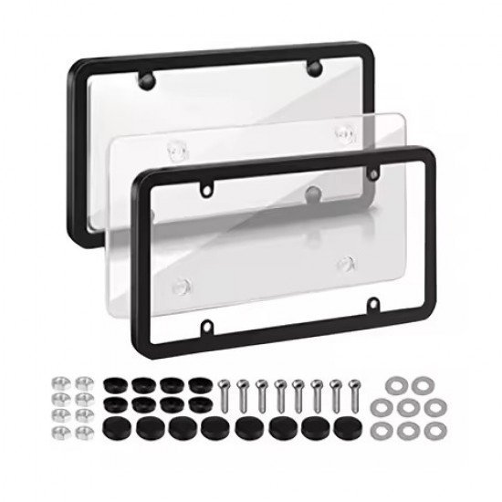 Acrylic License Plate Frame with cover Combo - Water & Rust Proof (North America) 3 Colors Acrylic License Plate Frame with cover Combo - Water & Rust Proof (North America) 3 Colors