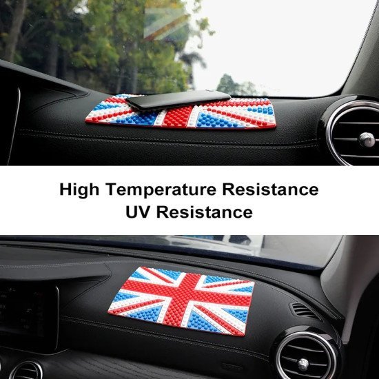 U.K. Flag Anti-Skid Car Dashboard Mat - Non Slip Silicone Organizer U.K. Flag Anti-Skid Car Dashboard Mat - Non Slip Silicone Organizer