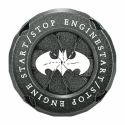 BAT Car Engine Start Stop Button Rotary Covers - Universal Fit (Black)