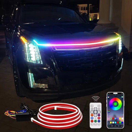Car Hood RGB LED Light DRL Strip 180cm - Universal Fit (Waterproof) Car Hood RGB LED Light DRL Strip 180cm - Universal Fit (Waterproof)