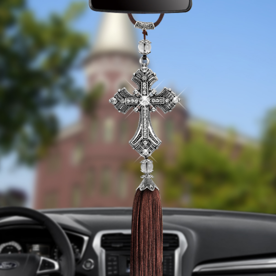 Jesus Cross Crystal Car Pendant Jesus Cross Crystal Car Pendant