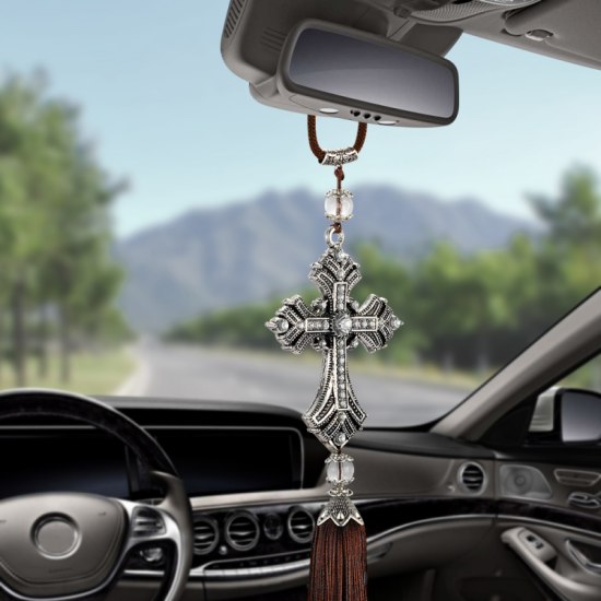 Jesus Cross Crystal Car Pendant Jesus Cross Crystal Car Pendant