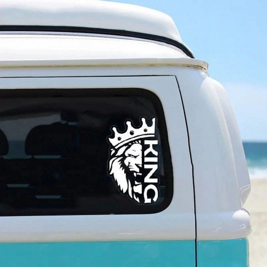 Lion King Windshield Decal | Universal Vinyl Car Sticker (Black & White)