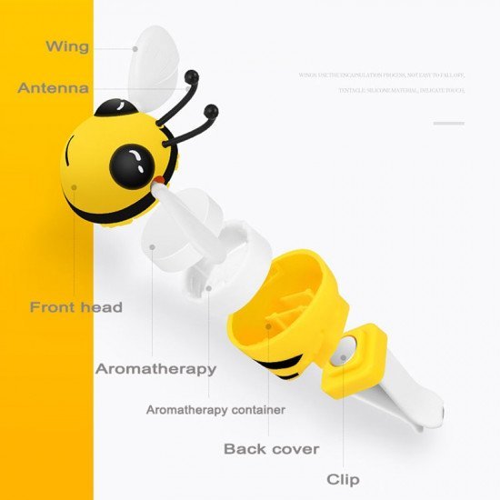 Cute Bee Car Air Vent Freshener Clips - Pack of 2 Cute Bee Car Air Vent Freshener Clips - Pack of 2