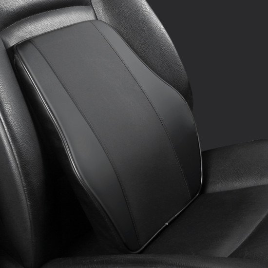 Car Lumbar Support Ergonomic Pillow - Premium Leather (Black)