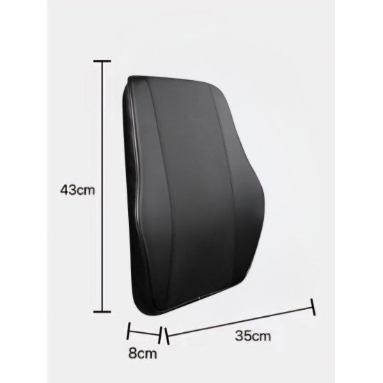 Car Lumbar Support Ergonomic Pillow - Premium Leather (Black)