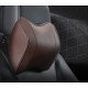Ergonomic Car Headrest Memory Foam Pillow Pack of 2 - Premium Leather Coffee Brown Ergonomic Car Headrest Memory Foam Pillow Pack of 2 - Premium Leather Coffee Brown