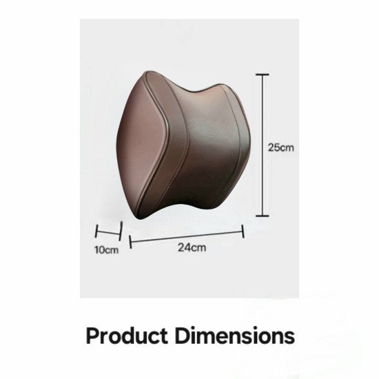 Ergonomic Car Headrest Memory Foam Pillow Pack of 2 - Premium Leather Coffee Brown Ergonomic Car Headrest Memory Foam Pillow Pack of 2 - Premium Leather Coffee Brown