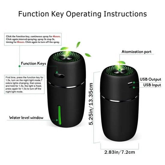 Portable Car Mist Humidifier with Color Changing LED Portable Car Mist Humidifier with Color Changing LED