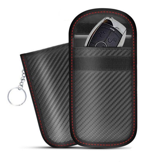 RFID Signal Blocking Faraday Car Key Fob Case - Carbon Fiber Protection Pouch RFID Signal Blocking Faraday Car Key Fob Case - Carbon Fiber Protection Pouch