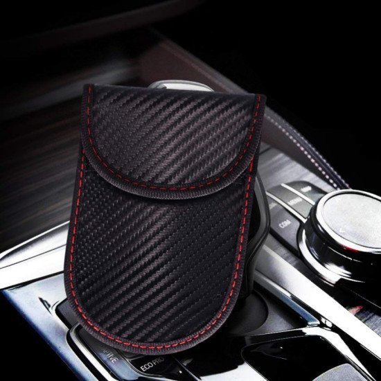 RFID Signal Blocking Faraday Car Key Fob Case - Carbon Fiber Protection Pouch RFID Signal Blocking Faraday Car Key Fob Case - Carbon Fiber Protection Pouch