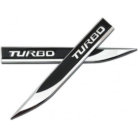 Turbo 3D Metal Emblems Pair - Universal Fit (2 colors) 
