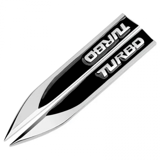 Turbo 3D Metal Emblems Pair - Universal Fit (2 colors) 