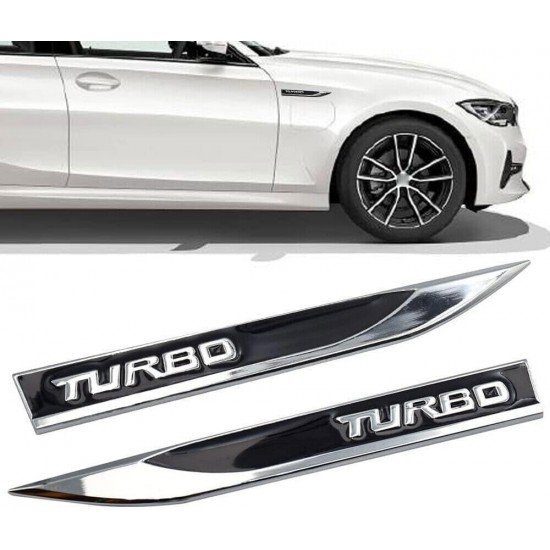Turbo 3D Metal Emblems Pair - Universal Fit (2 colors) 