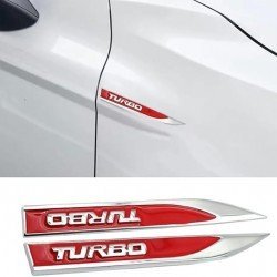 Turbo 3D Metal Emblems Pair - Universal Fit (2 colors) Turbo 3D Metal Emblems Pair - Universal Fit (2 colors)