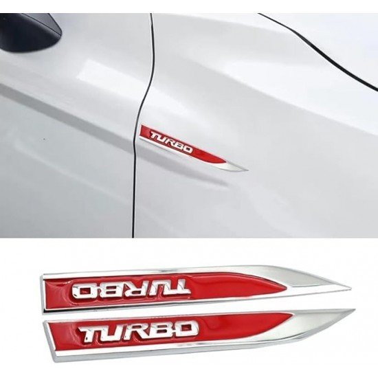 Turbo 3D Metal Emblems Pair - Universal Fit (2 colors) 