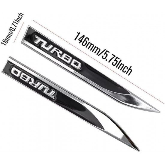 Turbo 3D Metal Emblems Pair - Universal Fit (2 colors) 