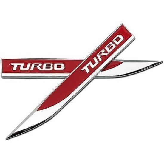 Turbo 3D Metal Emblems Pair - Universal Fit (2 colors) 