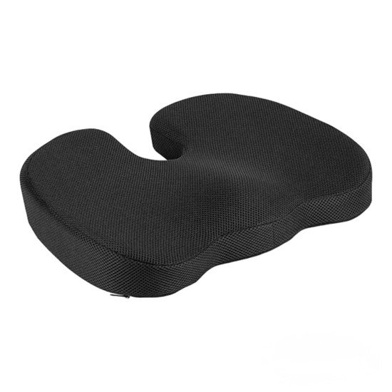 U Shape Ergonomic Memory Foam  Car Seat Cushion - Mesh Fabric (Black)