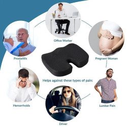 Ergonomic Memory Foam Lumber Support With Car Seat Cushion - Mesh Fabric (Black) Ergonomic Memory Foam Lumber Support With Car Seat Cushion - Mesh Fabric (Black)