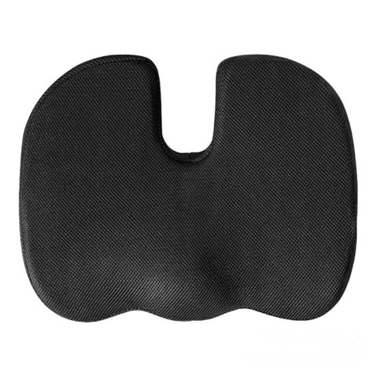 U Shape Ergonomic Memory Foam  Car Seat Cushion - Mesh Fabric (Black)