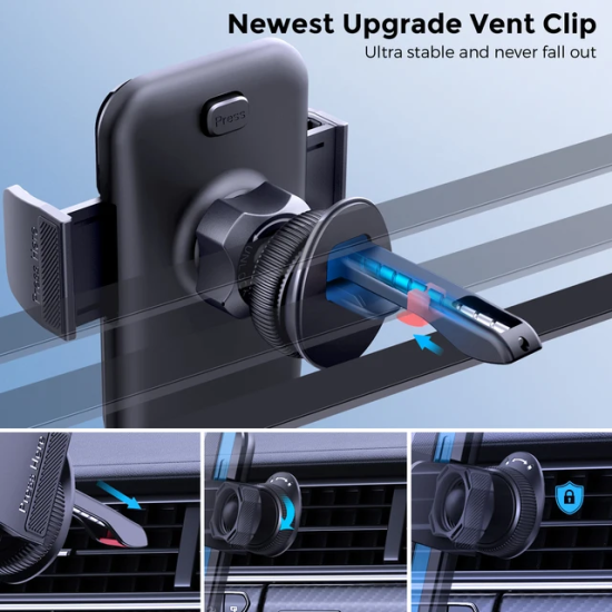 Car Air Vent Phone Holder with New Lock Clip Upgrade Car Air Vent Phone Holder with New Lock Clip Upgrade