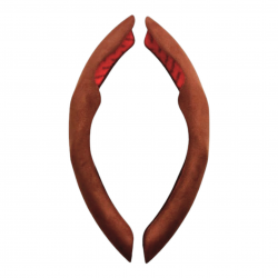 Tan Brown Suede Fabric Steering Wheel Cover - Universal Fit 