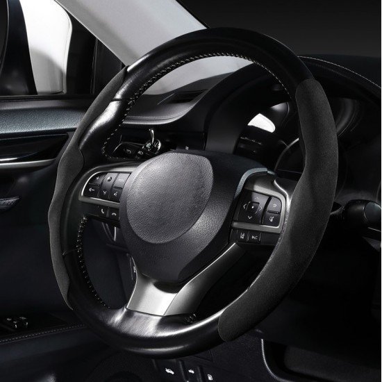 Suede Fabric Steering Wheel Covers - Universal Fit (5 Colors) Suede Fabric Steering Wheel Covers - Universal Fit (5 Colors)