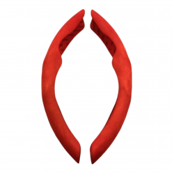 Suede Fabric Steering Wheel Cover - Universal Fit (Red)