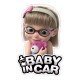 Baby Girl in Car Rear Windshield Stickers (Waterproof) 20 x 8 cm