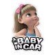 Baby Girl in Car Rear Windshield Stickers (Waterproof) 20 x 8 cm