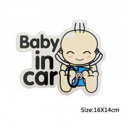 Baby in Car Rear Windshield Stickers (Waterproof) 20 cm height Baby in Car Rear Windshield Stickers (Waterproof) 20 cm height